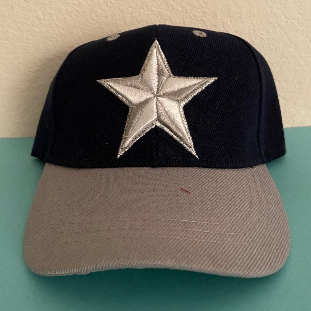 Little Kid's Cowboy Themed Ball Cap in Blue & Silver